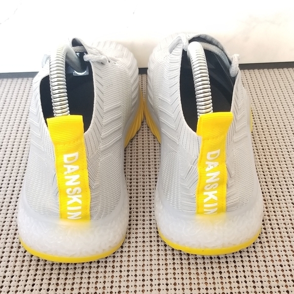 Danskin Positive Vegan Low Women Gray Yellow Running Athletic Sneakers Size 8.5 - Picture 6 of 9